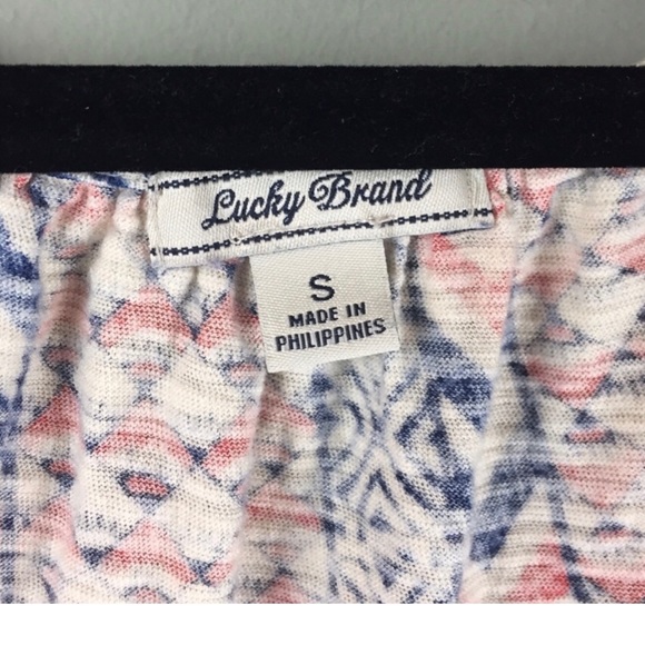 Lucky Brand Chevron Print Curved Hem Sleeveless Scoopneck Midi Sun Dress Small - Picture 3 of 9